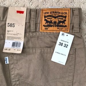 Levi 505 tan jeans NWT - size 38w 32l